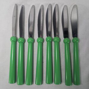 IKEA Grammatik Green 8 Lot Set Vintage Stainless Flatware Cutlery Knives Utensil